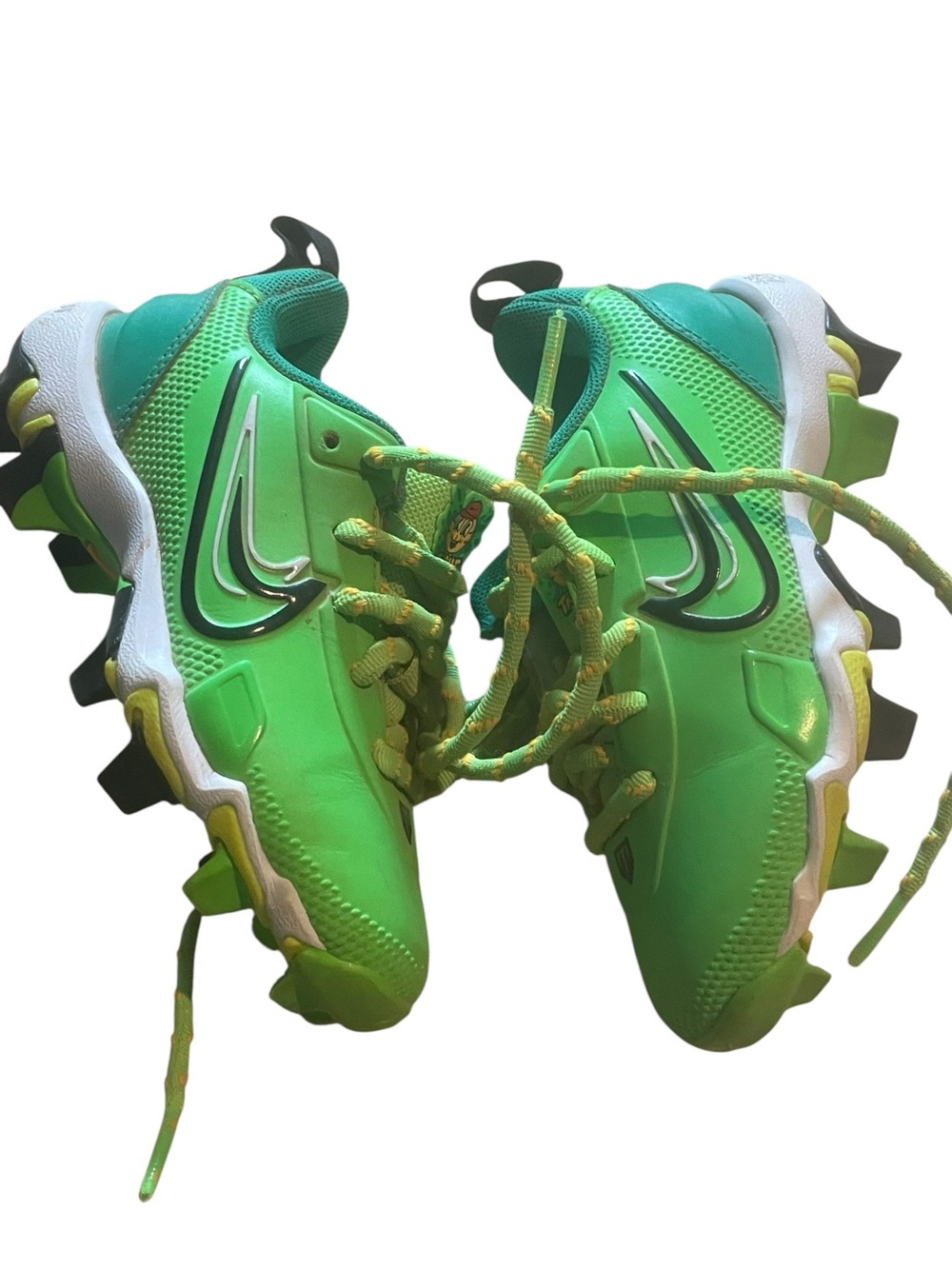 Nike size 10C Kids Green Athletic Cleats - Youth Lightweight excellent cond - Picture 2 of 4